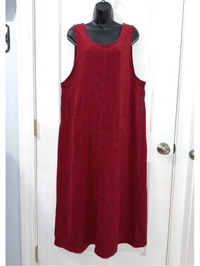 Original TY Wear Women's Dress Size 14 Red Jumper, MIDI Length Vintage 90s